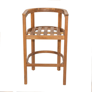 English Elm Christopher Knight Home® - Abaco Acacia Outdoor Barstool Set of 2 with Removable Gray Cushions, Rustic Curved Back Support Teak+ Beige N775P294071T