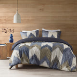 INK+IVY Alpine Mid-Century 3 Piece Comforter Mini Set II10-553 Navy