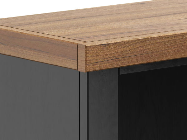 English Elm 72 72 inch High 5-Shelf Bookcase Black & Whiskey Two-Tone Finish, Farmhouse Style, Fully Assembled B108P160152