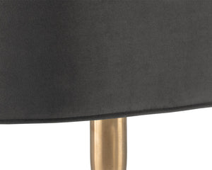 Sunpan Sammy Bench - Elegant Upholstered Seating with Gold Stainless Steel Legs for Stylish Interiors Grey Sky
