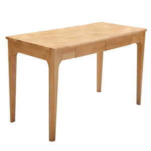 English Elm Solid Wood Mid-century Writing Desk with Two Drawers for Home Office or Bedroom W3204P445617
