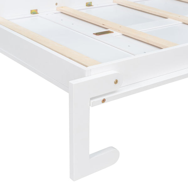 English Elm Twin Size Rotating Murphy Bed With Desk, Bookshelf & Storage – Smart Space-Saving Solution In White N820S00066K-GIGA