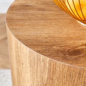 English Elm The Stylish Cylindrical Table - Versatile Coffee Table, Dining Surface, Or Compact Workbench Design W1151P200298-GIGA