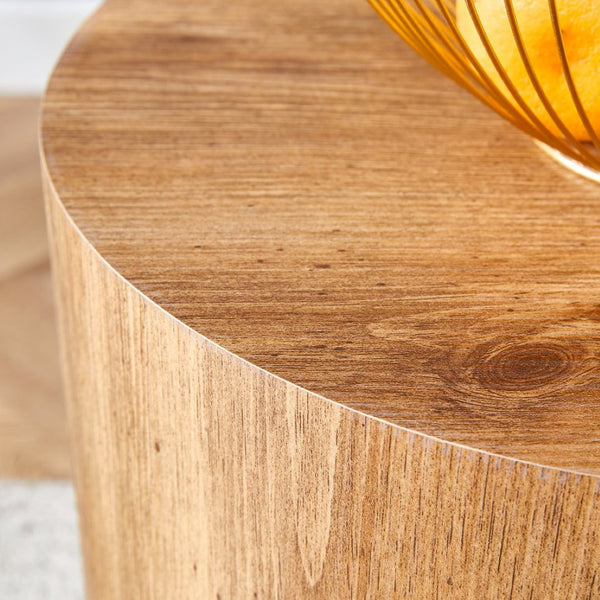 English Elm The Stylish Cylindrical Table - Versatile Coffee Table, Dining Surface, Or Compact Workbench Design W1151P200298-GIGA