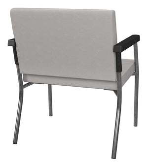 OSP Home Furnishings Bariatric Guest Chair with Steel Frame Padded Seat and Pu Arms for Medical Reception BC9602-K003
