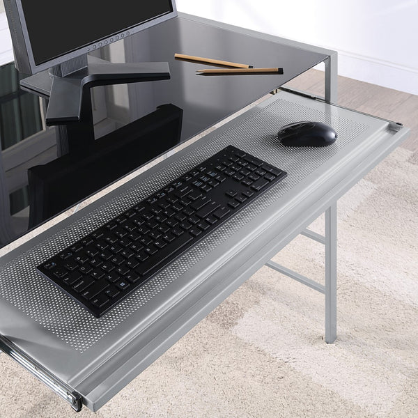 OSP Home Furnishings Zephyr Computer Desk Black/Silver