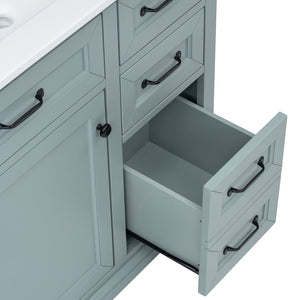 English Elm Christopher Knight Home® - 36" Bathroom Vanity with Ceramic Sink, Soft-Close Doors, 4 Drawers & Ample Storage, Freestanding Grey N759P223021E