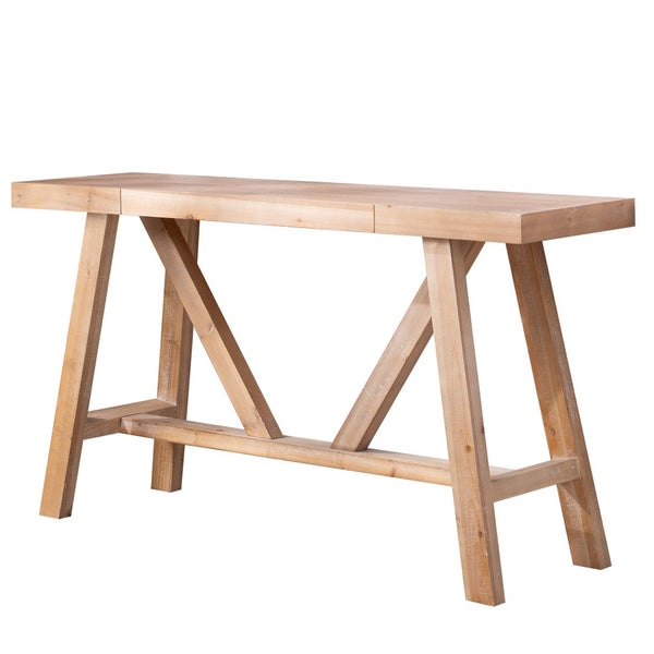 English Elm Farmhouse A-frame Console Table Engineered Wood Entryway Accent with Open Base W2729P414723
