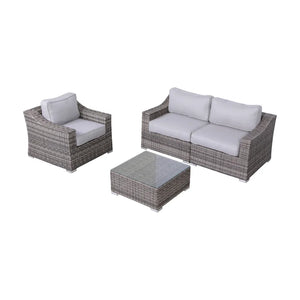 English Elm Fully Assembled Wicker 3-Person Outdoor Seating Set With Cushions - Durable, Stylish Comfort Ready To Use! B120S00036