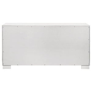 English Elm Polk Six Drawer Dresser in Snow White with Silver Bar Pulls for Modern Bedrooms B062P447709