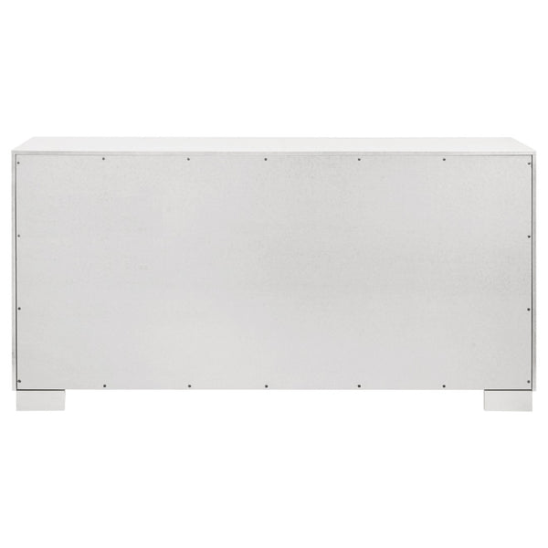 English Elm Polk Six Drawer Dresser in Snow White with Silver Bar Pulls for Modern Bedrooms B062P447709