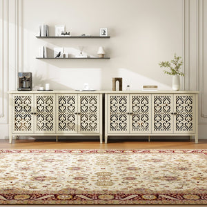 English Elm Hollowed-Out Cabinet With 4 Doors - Stylish American Furniture For Living Room, Bedroom & Study W688P223025
