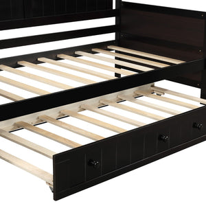 English Elm Twin Cottage Beadboard Daybed with Pull Out Trundle Solid Pine Guest Room Frame N708P357100P