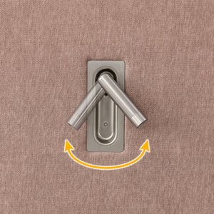 English Elm King Modern Upholstered Platform Bed with Pleated Chenille Headboard, Built‑in Nightstand & Lamp Pink W487S00391