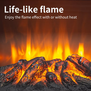 English Elm 18 Inch Freestanding Electric Fireplace Stove with 3d Led Flame and Matte Black Finish W1769P345279