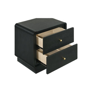 English Elm 2-drawer Nightstand Melamine Veneer Brass Hardware Modern Bedroom Bedside Table B016P459888