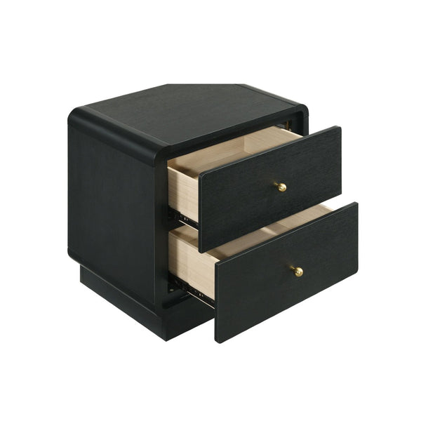 English Elm 2-drawer Nightstand Melamine Veneer Brass Hardware Modern Bedroom Bedside Table B016P459888