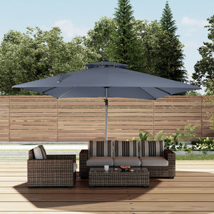 English Elm 11FT Patio Umbrella with Double Venting Top, UPF50+ 11x11ft Shade, Aluminum Frame, Tilt & Rotate Gray 106.3 L x 16.14 W x 6.3 H T3609P347438