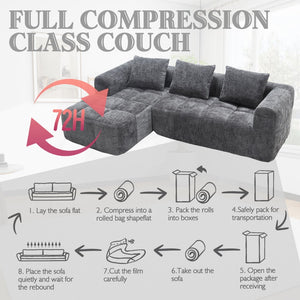 English Elm United Modern Chenille 98.42-Inch L-Shaped Modular Sectional Sofa With Chaise & Side Pockets P2 W1568S00146-GIGA