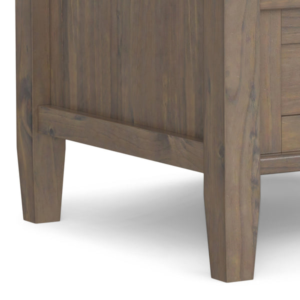 English Elm Ela Handcrafted Solid Wood End Table in Smoky Brown Finish with Drawer & Open Shelf, 18"x20" B136P203477