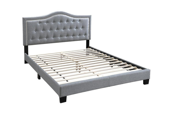 English Elm European Tufted Velvet Full Bed Tall Headboard Platform Frame for Bedroom B011P415158