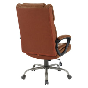 OSP Home Furnishings Execuative High Back Faux Leather Office Chair with Lumbar Support and Pneumatic Lift High-Back Saddle FL14570-U41