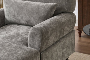 English Elm Modern Chaise Lounge with Plush High-Resilience Cushion and Solid Wood Frame for Durable Comfort Grey W2120P296386
