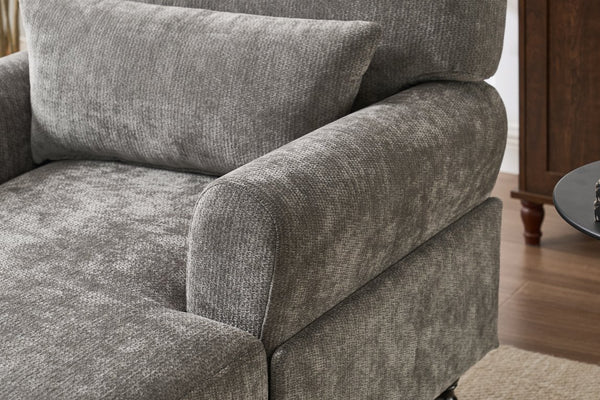 English Elm Modern Chaise Lounge with Plush High-Resilience Cushion and Solid Wood Frame for Durable Comfort Grey W2120P296386