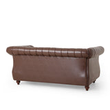 Christopher Knight Home® - Noble House - Glenmont Contemporary Channel Stitch Loveseat with Nailhead Trim