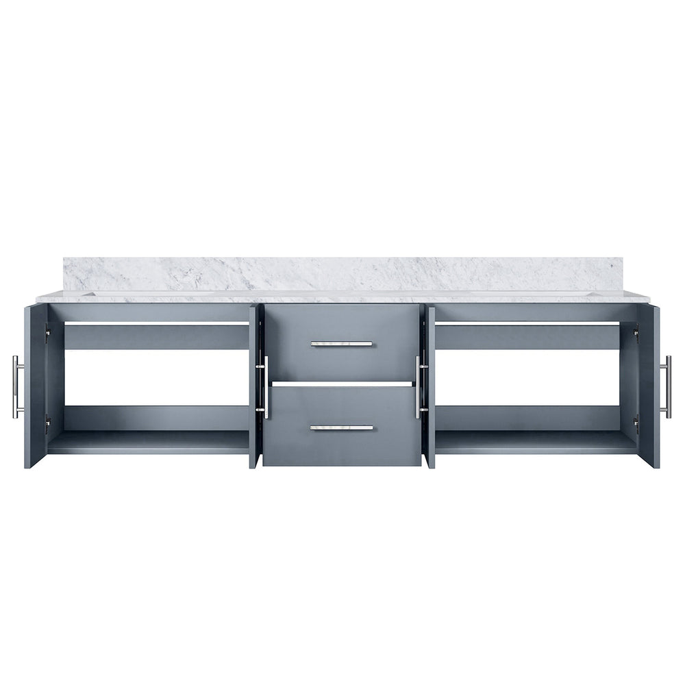 English Elm Dark Grey Double Bath Vanity With Elegant Carrara Marble Top – Spacious, Stylish & Functional Design B2731P258511
