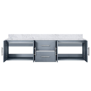 English Elm Dark Grey Double Bath Vanity With Elegant Carrara Marble Top – Spacious, Stylish & Functional Design B2731P258511