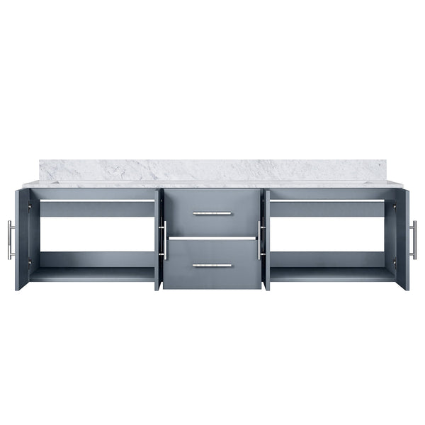 English Elm Dark Grey Double Bath Vanity With Elegant Carrara Marble Top – Spacious, Stylish & Functional Design B2731P258511