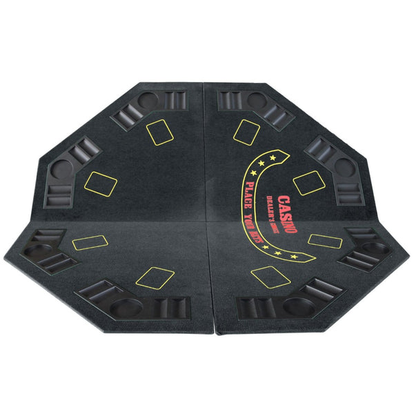 English Elm Ino Folding Octagon Felt Poker Tabletop for 8 Players with Cup Holders and Carry Case W2748P271362