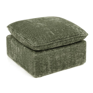 English Elm 107'' Boucle Modular Sectional with Reversible Chaise and Two Ottomans for Living Room Green W1413S00166