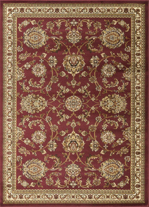 English Elm Classic Oriental All-over Patterned Area Rug in Rich Red for Living and Dining Rooms B186P452283