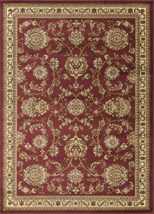 English Elm Classic Oriental All-over Patterned Area Rug in Rich Red for Living and Dining Rooms B186P452283