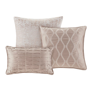 English Elm 7 Piece Chenille Jacquard Comforter Set In Taupe - Luxurious King Bedding With Decorative Pillows & Soft Comfort B03597090