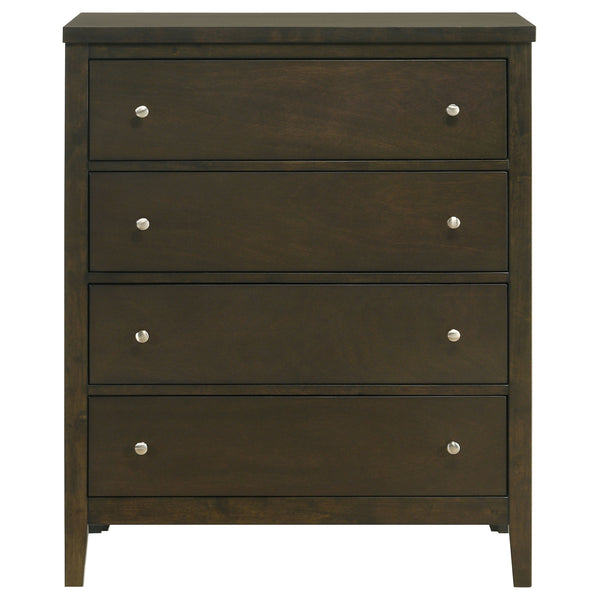 English Elm Clement Dark Cocoa 4-Drawer Chest Of Drawers - Stylish Storage Solution For Modern Bedrooms B062P375566