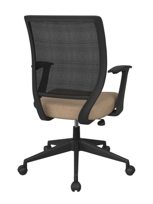 OSP Home Furnishings Screen Back Ergonomic Mesh Task Chair with Lumbar Support and T Arms for Home Office Angora EM51022N-K014