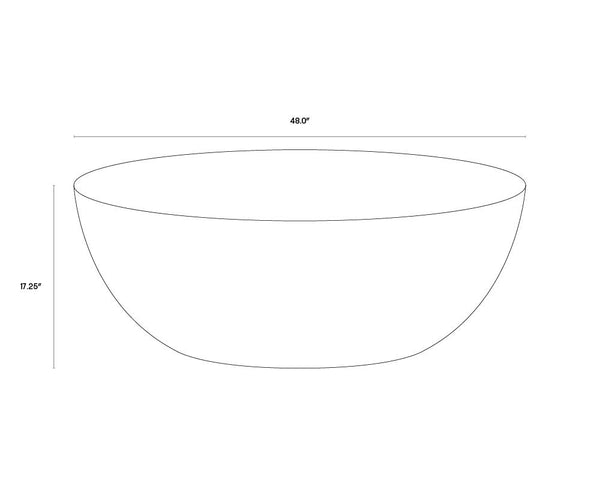 Sunpan Kinsley Coffee Table – Handcrafted Round Drum Design from Solid Mango Wood for Unique Spaces Small - 48W x 48D x 17.25H