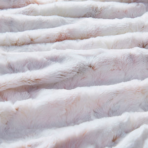 JLA Home Madison Park - Oversized Faux Fur Throw with Luxurious Marble Print — Extra-Large Plush, Machine-Washable Comfort Blush MP50-6877