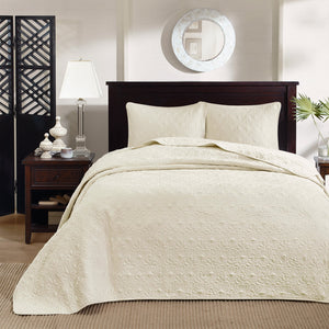JLA Home Madison Park - 3 Piece Reversible Bedspread Set with Quilted Stitch Texture, Prewashed Cotton Fill, Antimicrobial Freshness 118 L x 102 W x 0.25H MP13-708