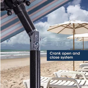 English Elm 9 Ft Striped Outdoor Patio Umbrella with Crank Tilt Aluminum Pole Uv Protection B082P454949