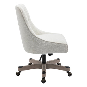 OSP Home Furnishings Tindal Office Chair White Boucle
