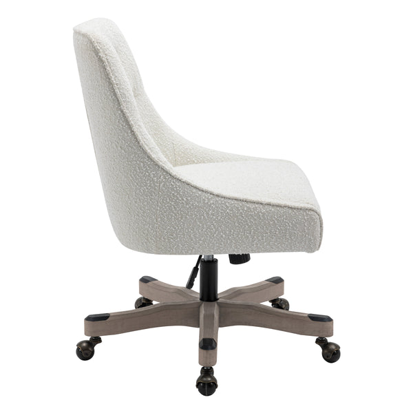 OSP Home Furnishings Tindal Office Chair White Boucle