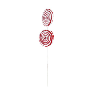 English Elm 19x7" Iced Lollipop Spray - Set of 6 Red & White Swirl Candy Picks for Festive Tree, Wreaths, Tabletop Decor W2078P257511
