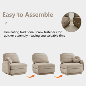 English Elm Chenille Cloud Loveseat with Quilted Back Cushions Deep Foam Seat Modern Living Room Sofa Light Coffee W714S01756