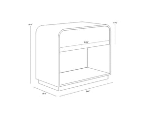 Sunpan Algarve Nightstand: Timeless Mid-Century Design with Antique Gold Accents and Unique Craftsmanship Black / Champagne Gold