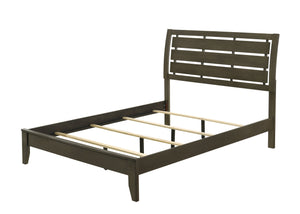 English Elm Grey Queen Sleigh Bed with Slatted Panel Headboard, Tapered Wooden Legs, Gray Finish, Durable Support B062S00450