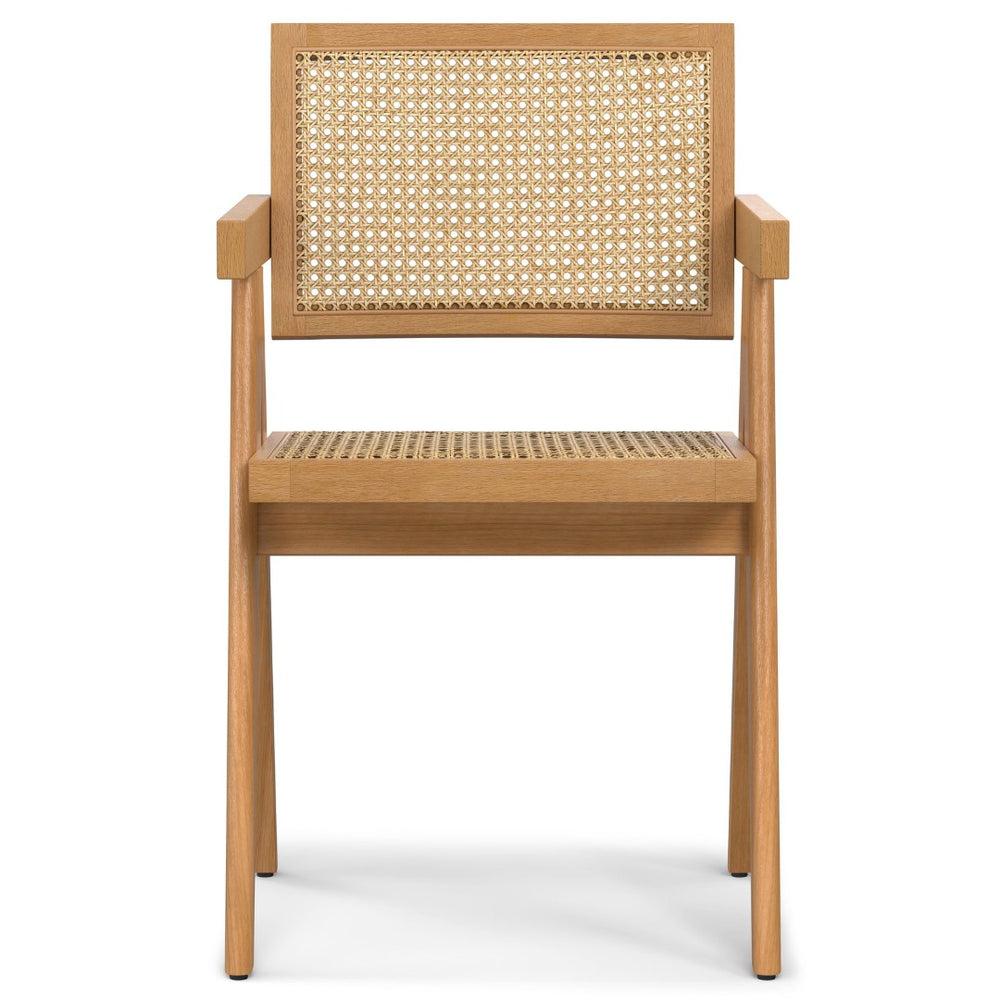 English Elm Regina Dining Armchairs Set Of 2 - Mid-Century Modern Comfort With Rattan & Beechwood Design B136P266922-GIGA